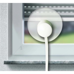 Schellenberg Sonnensensor Plus, weiße Lichtsteuerung am Fenster für Rollladenantriebe.