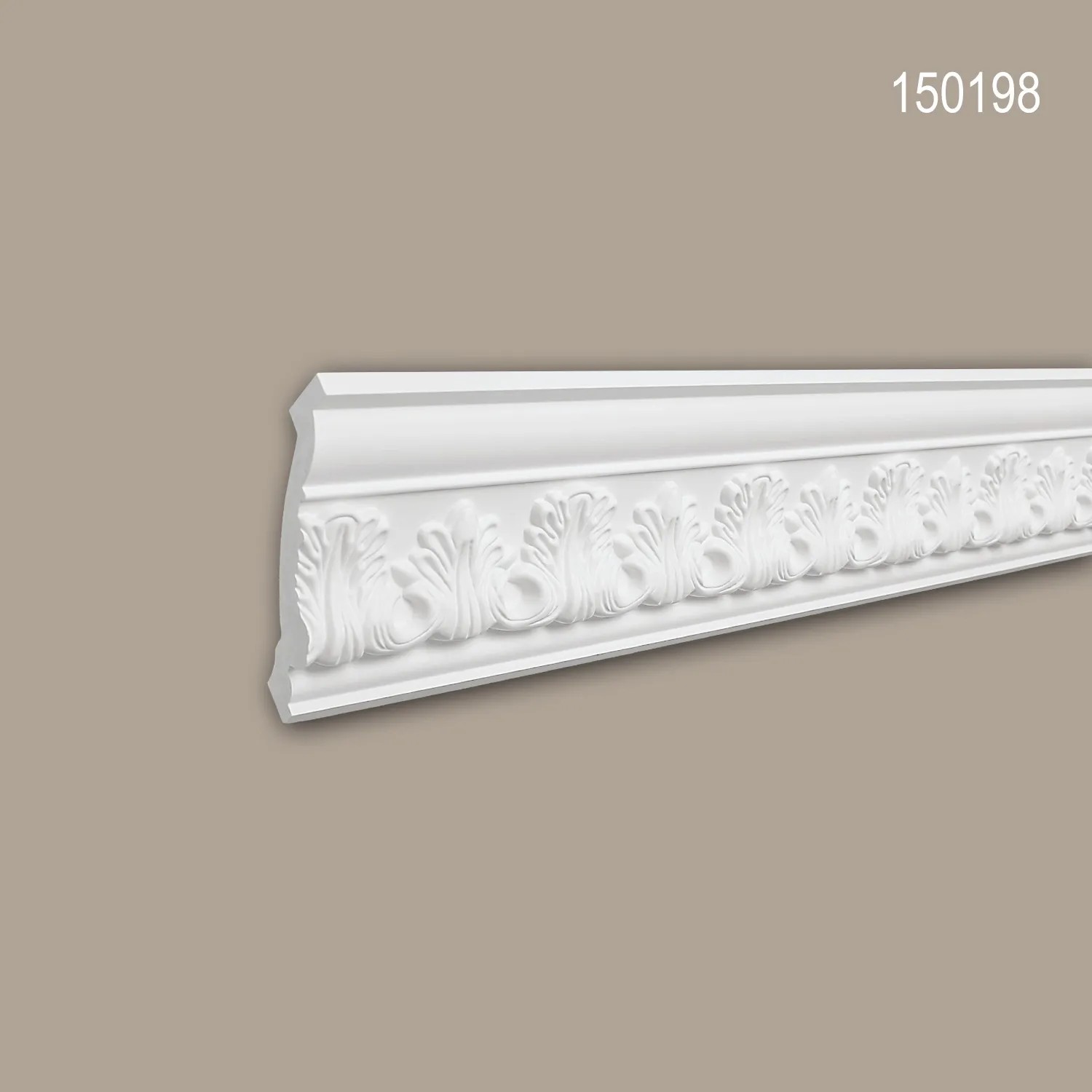Weiße PROFHOME Eckleiste 150198 im Set mit floralem Dekor, geeignet für Innen- und Außenbereich.