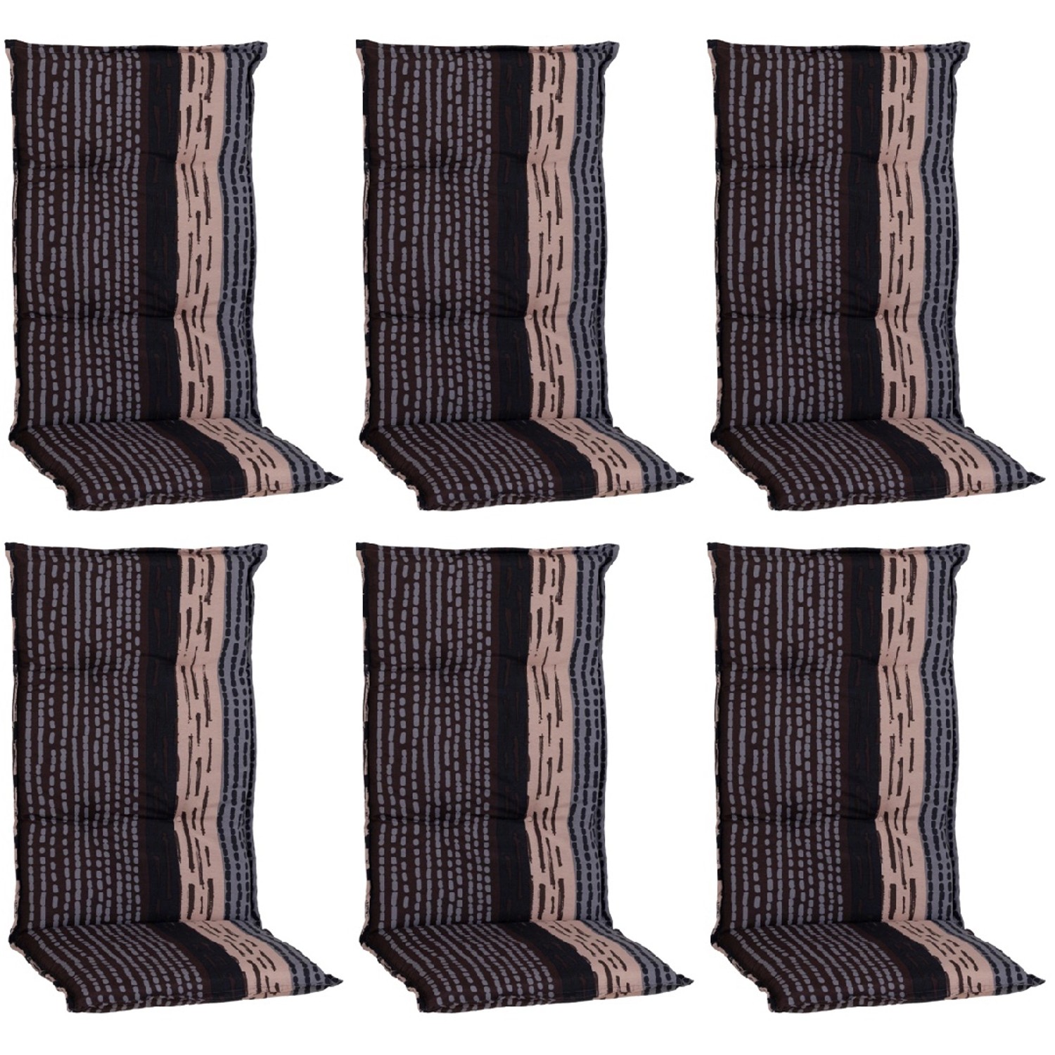 Beo Sitzauflage Hochlehner Bangui 6er-Set Grau-Ecru günstig online kaufen