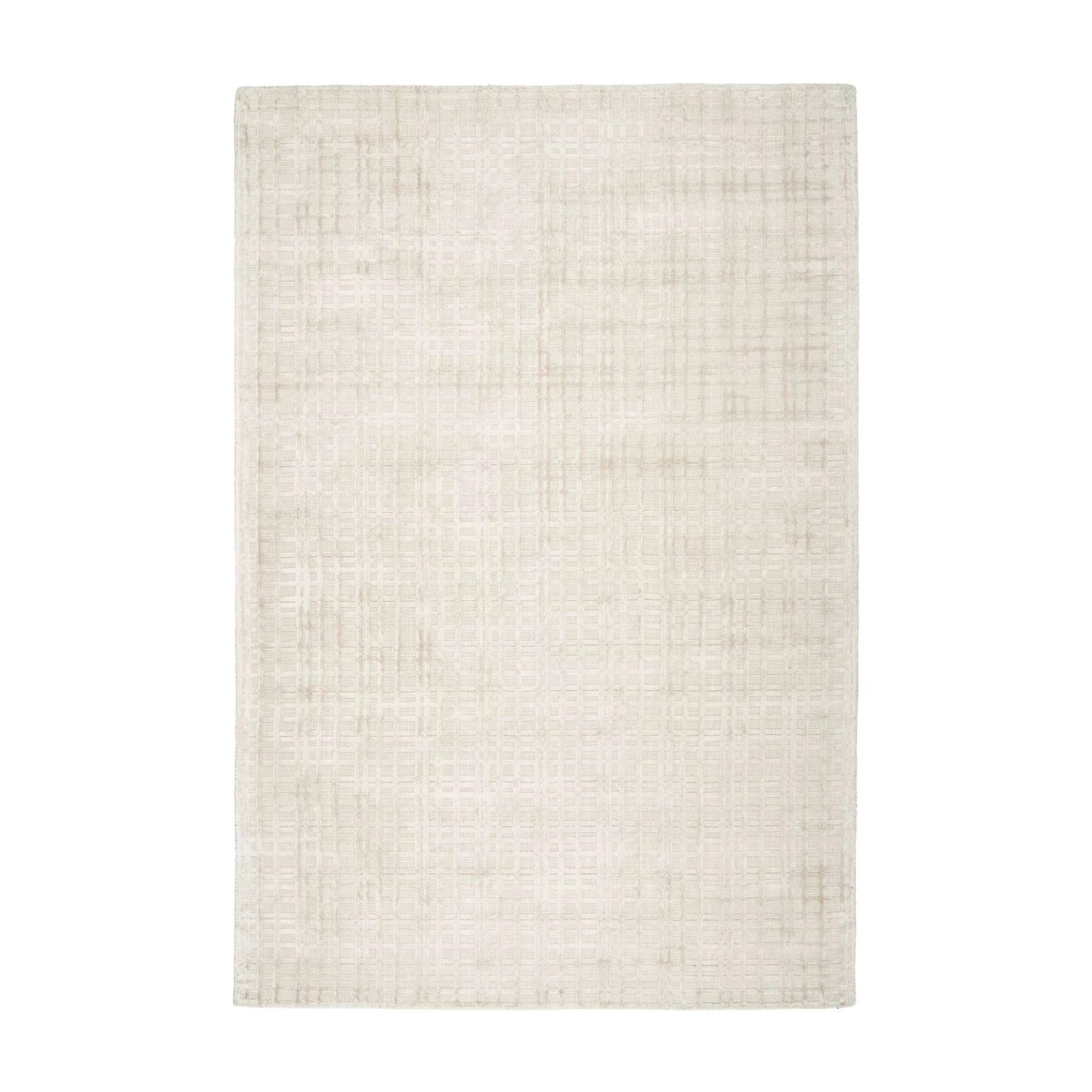 MeGusta Kurzflor Teppich Beige Silber Uni Viskose 80 x 150 cm günstig online kaufen