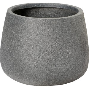Anthrazitfarbener Pflanztopf, 30x30x22,5 cm, mit rauer Oberfläche für Innen- und Außenbereich.