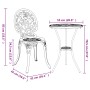 vidaXL Garten Bistro Set, 3-teilig, schwarz, Aluminium. Tisch und zwei Stühle für Garten, Terrasse oder Balkon.