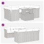 vidaXL 7-tlg. Garten-Sofagarnitur Beige Poly Rattan mit Tisch und Kissen