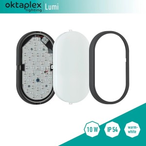 Oktaplex LED Kellerlampe Lumi, 10W, anthrazit, 800mm. Feuchtraumleuchte mit IP54 Schutz.