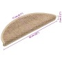 vidaXL Treppenmatten Selbstklebend Sisal-Optik 15 Stk 56x17x3 cm Sand 326867_9
