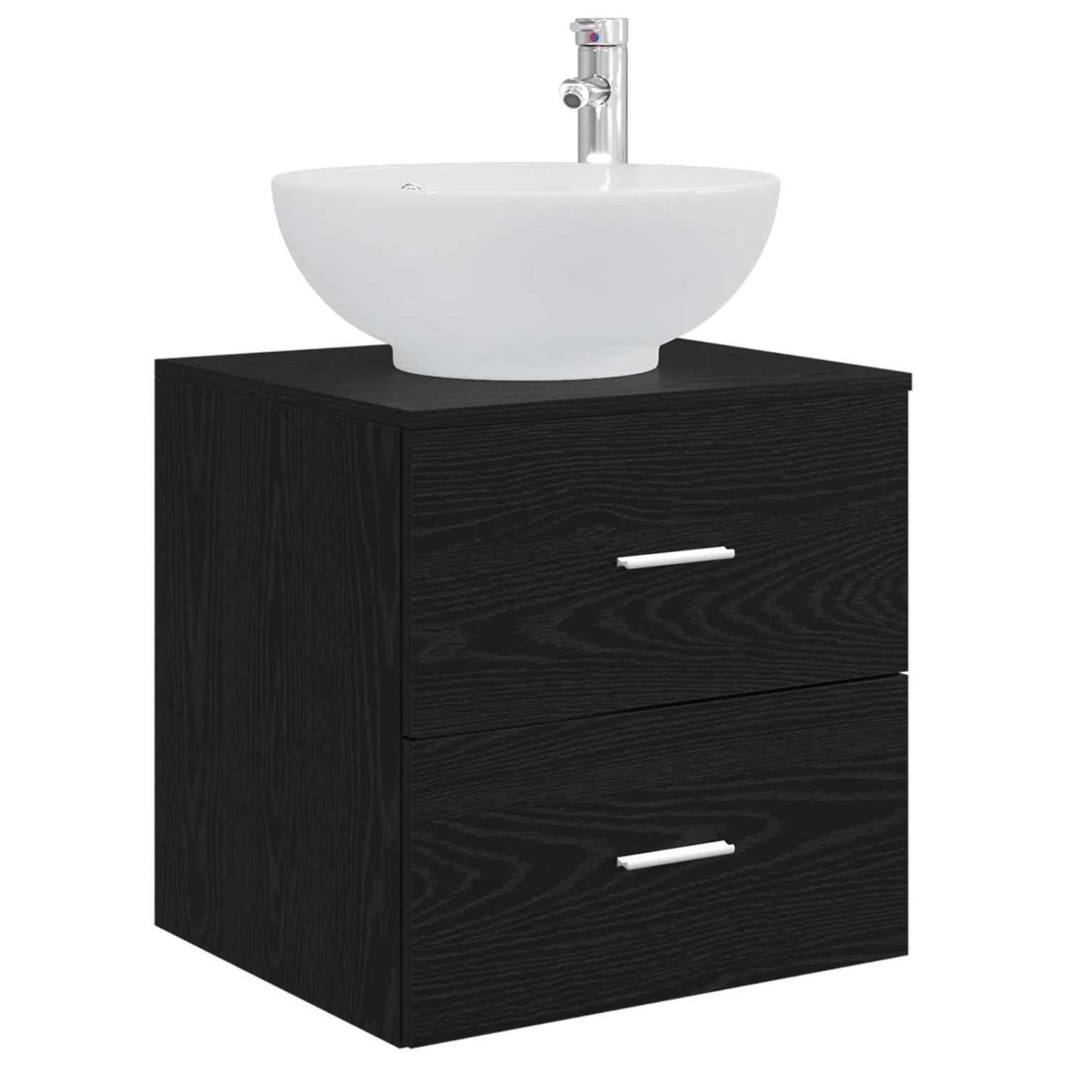 vidaXL Wandmontierte Waschtisch Schwarze Eiche 49,5 x 44,5 x 66,5 cm 890303