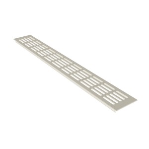 Weißes MS Beschläge Lüftungsgitter (80x1000mm) aus Aluminium für Türbelüftung.