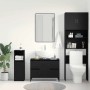 vidaXL Waschbeckenschrank in Schwarz Eichen-Optik mit Tür und Schublade im Badezimmer.
