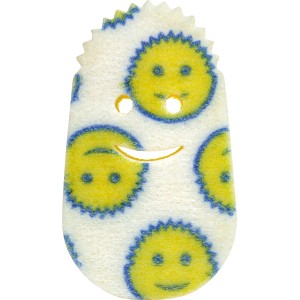 Nachfüllschwamm Dish Daddy, 2er-Pack für Spülbürste, mit Smiley-Muster.