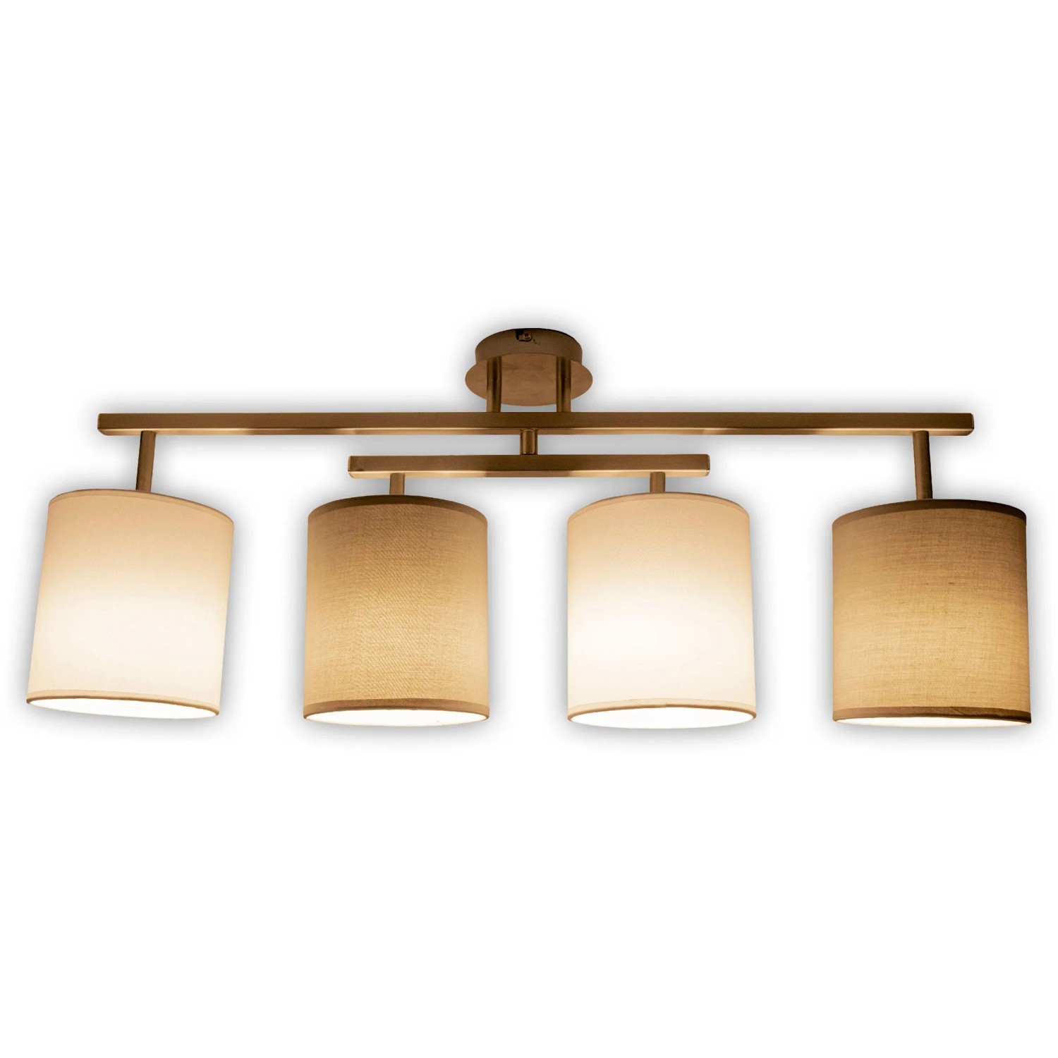 Näve Deckenleuchte Tilde, 4-flammig, schwarz. Moderne Lampe mit Textilschirm für Wohnräume.