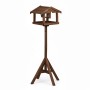 Relaxdays Vogelfutterhaus mit Ständer Tannenholz Braun Imprägniert 117 cm x 50 cm x 50 cm 2,3 kg