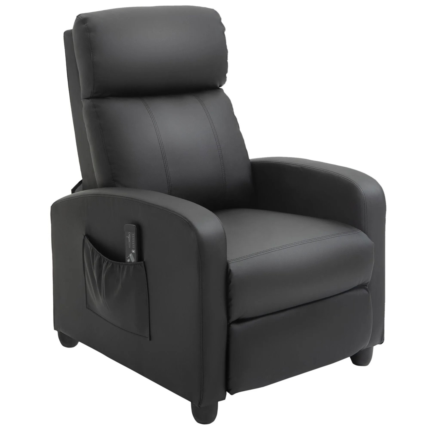 HOMCOM Massagesessel mit Liegefunktion und Rückenlehnen Schwarz  68 x 88 x 98 cm