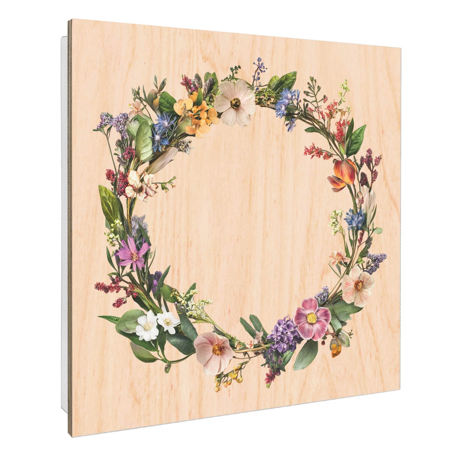 Banjado Schlüsselkasten mit Holzfront 30x30cm Weiß Scharnier Links 50 Haken günstig online kaufen