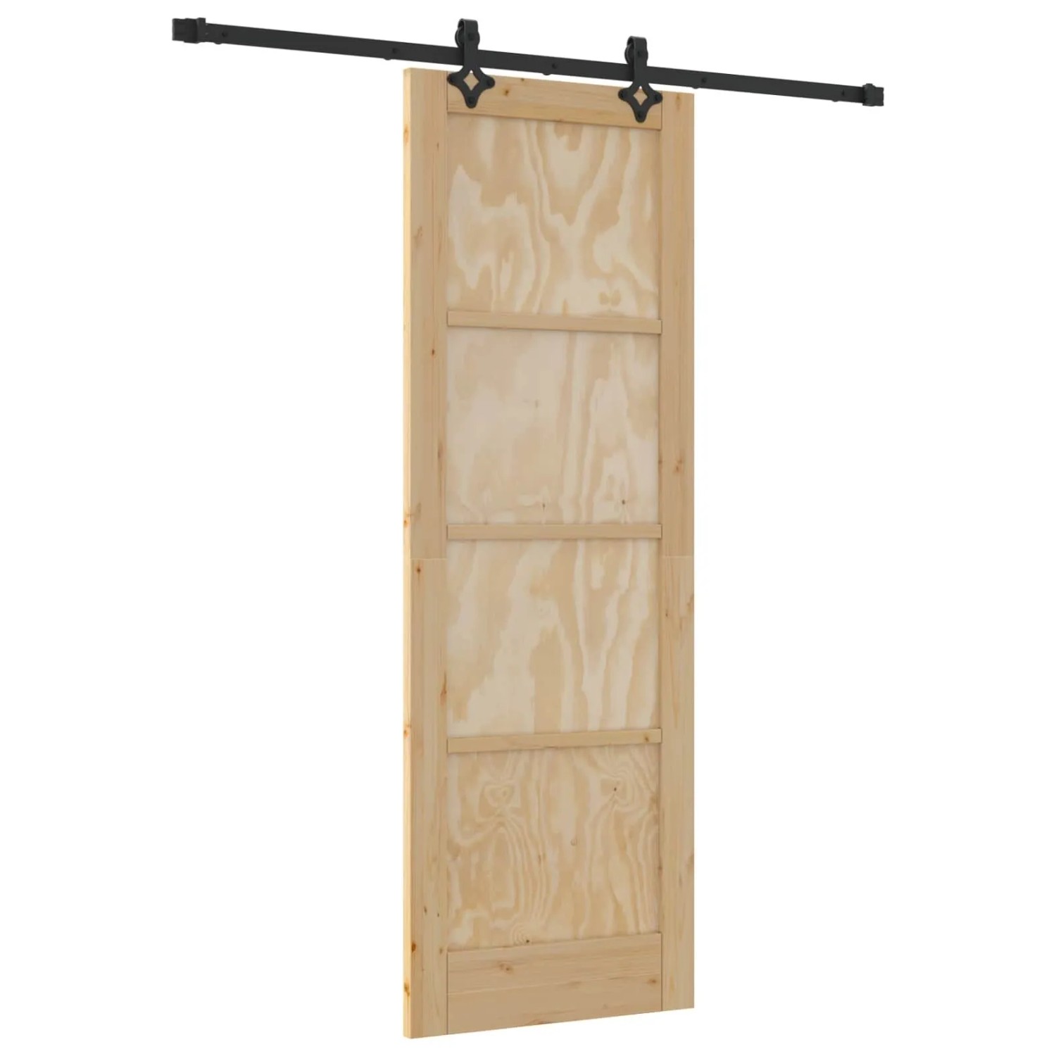 vidaXL Schiebetür Natur und Schwarz 73,5 x 211 cm 3445504