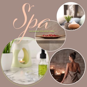 Höfer Chemie Duftöl Orange für Potpourri & Duftlampe, Spa-Szene mit Duftöl und Accessoires.