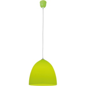 Grüne Näve Pendelleuchte Silkworm mit transparentem Lampenschirm (Ø 25cm).