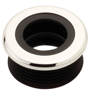 Kirchhoff Spülrohrverbinder mit Rosette für Euro-WC, Ø 38-45mm, 55mm Länge.