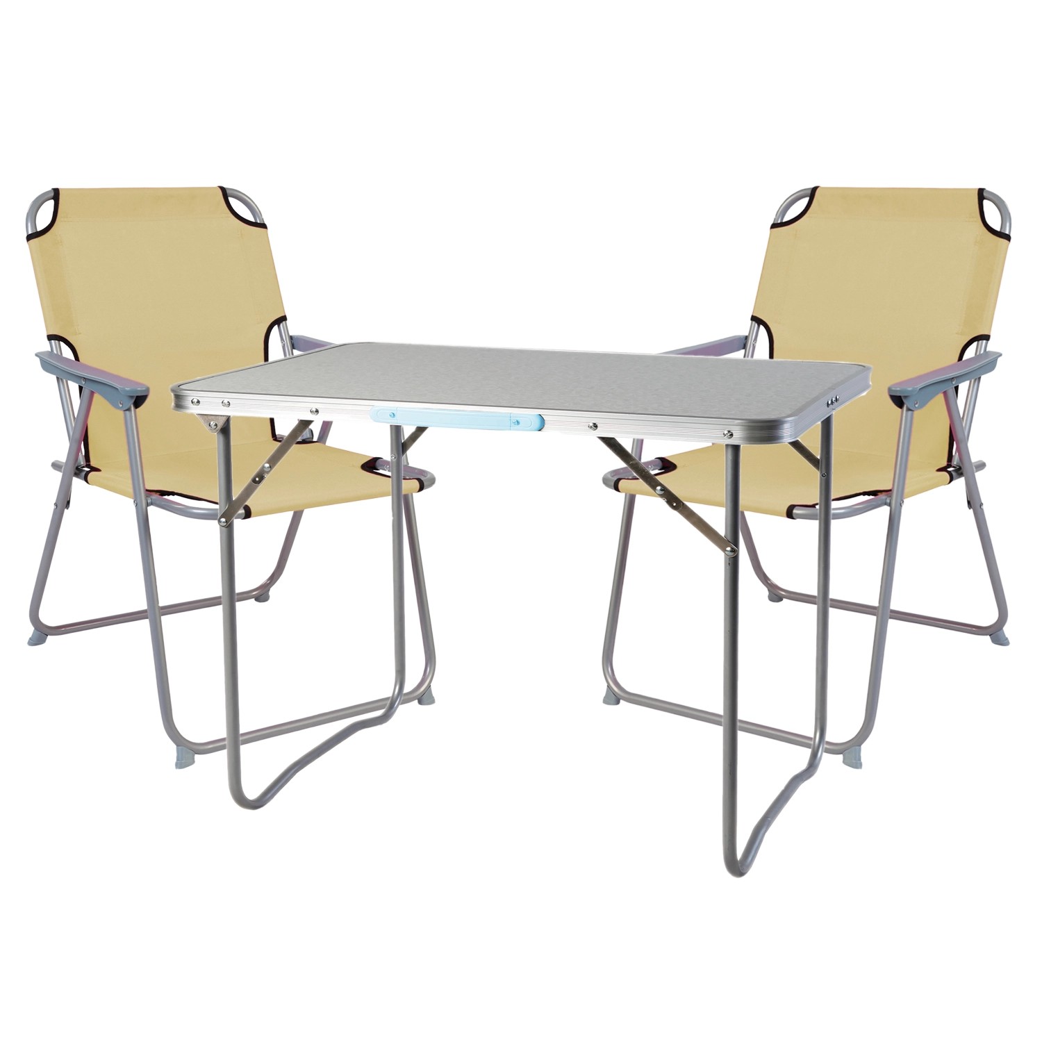Mojawo 3 Teilig Campingmöbel Set Alu mit Tragegriff Camping L70xB50xH59cm F günstig online kaufen