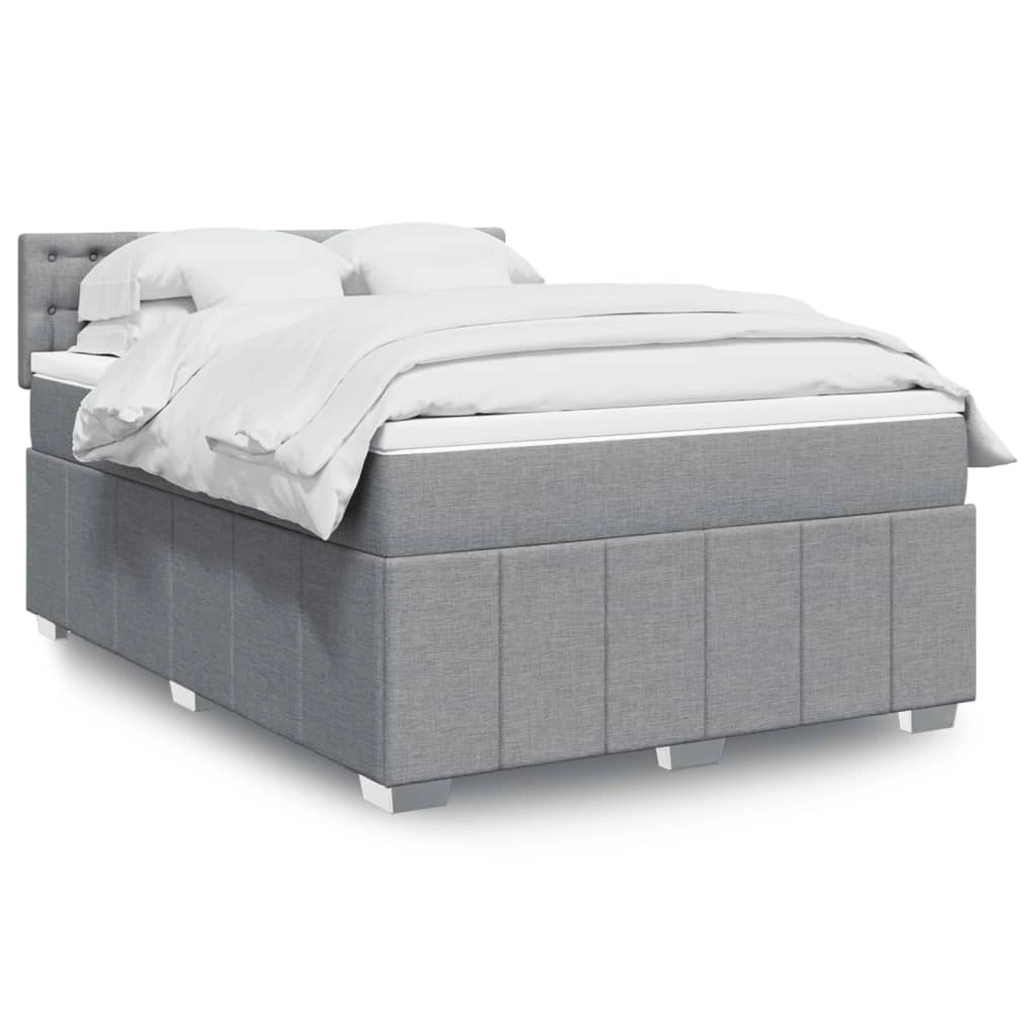 vidaXL Boxspringbett mit Matratze Hellgrau 140x190 cm Stoff 3289377 günstig online kaufen