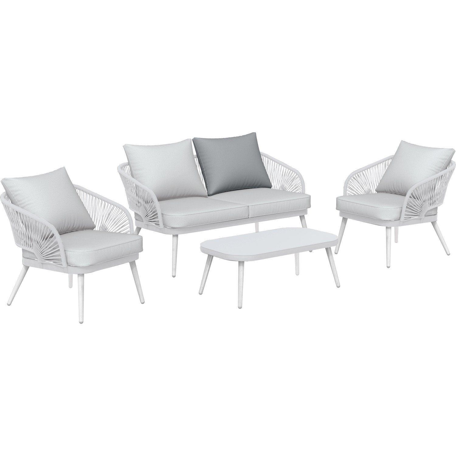 Ersatz-Rückenkissen, hellgrau, für Edna Sofa-Lounge-Set. Gartenmöbel-Zubehör für mehr Komfort.