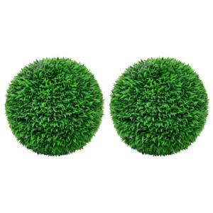 Zwei grüne, künstliche Buchsbaumkugeln (55 cm) von furnicato. Dekorative Kunstpflanzen für Innen und Außen.