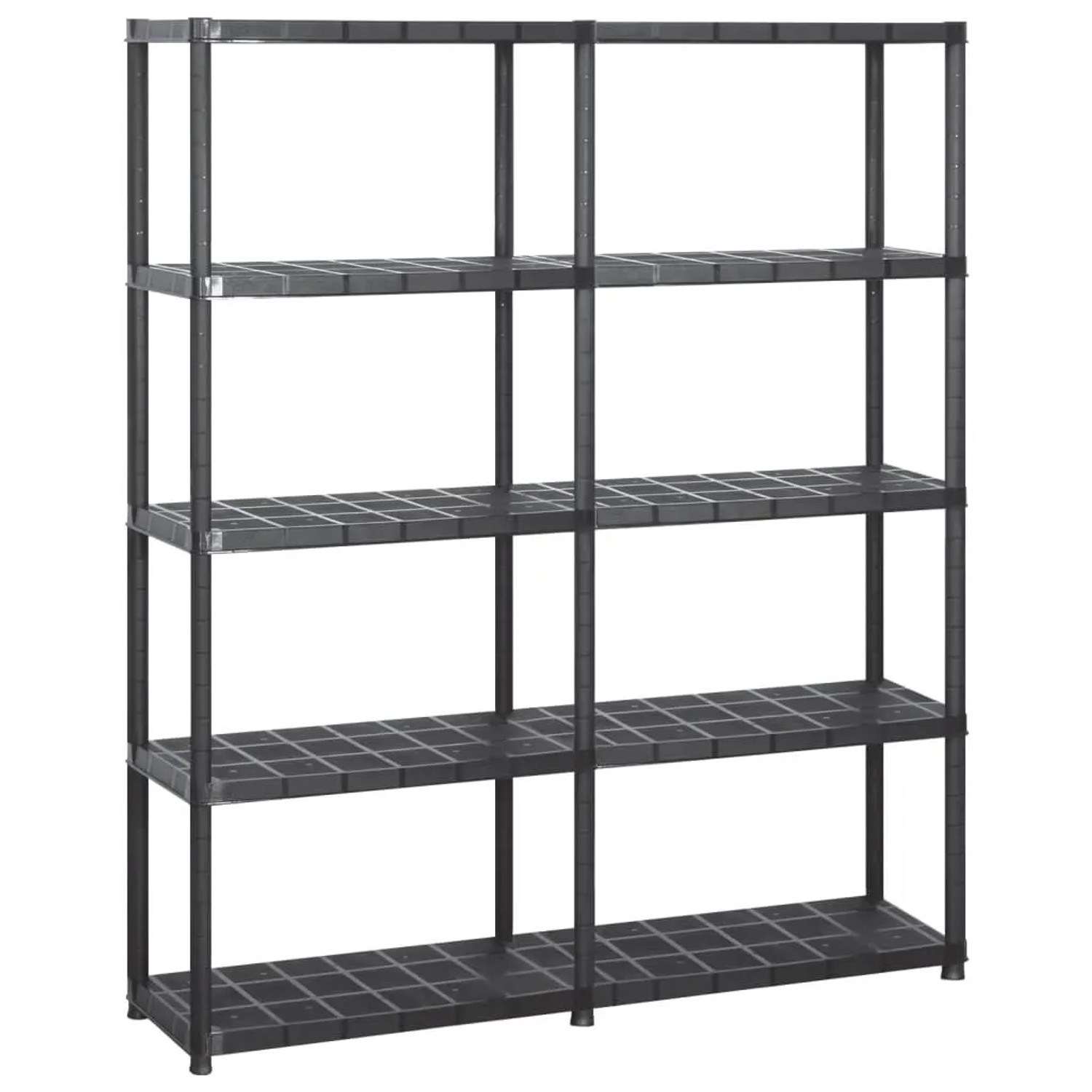 vidaXL Lagerregal mit 5 Böden Schwarz 142x38x170 cm Kunststoff 3059852