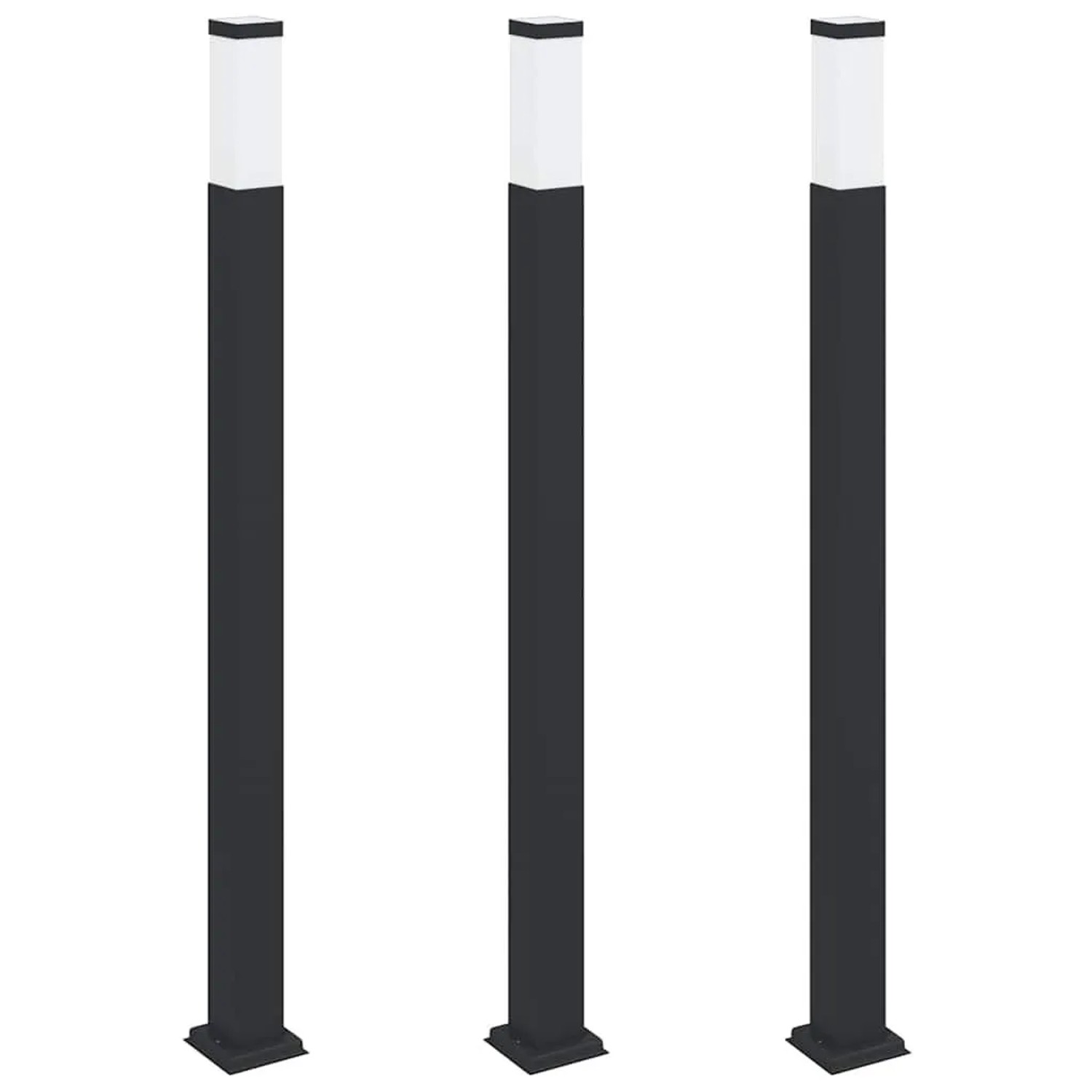 vidaXL Pollerleuchten 3 Stk 110 cm Schwarz IP44 4006076