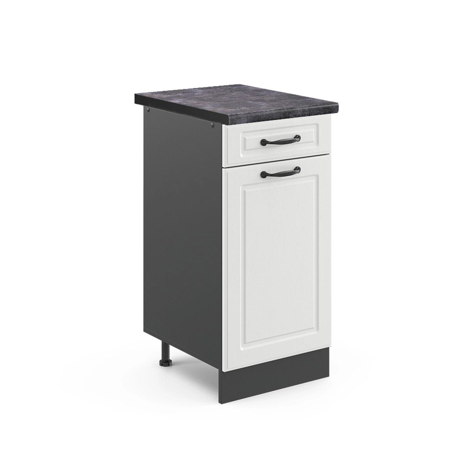 Vicco Küchenunterschrank R-Line Weiß Landhaus/Anthrazit 40 cm AP Anthrazit