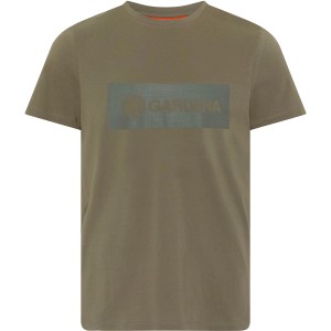 Gardena Herren-T-Shirt in Olivgrün mit Logo, ideal als Arbeitskleidung für den Garten.