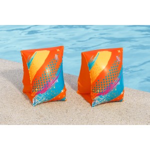 Bestway Schwimmflügel Colorify, Stufe C, Größe 3-6 Jahre, orange mit Muster.