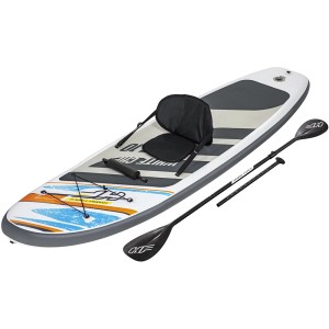 Hydro-Force SUP White Cap Board-Set, 305 cm, mit Paddel und Sitz. Ideal für Stand Up Paddling und Kajakfahren.