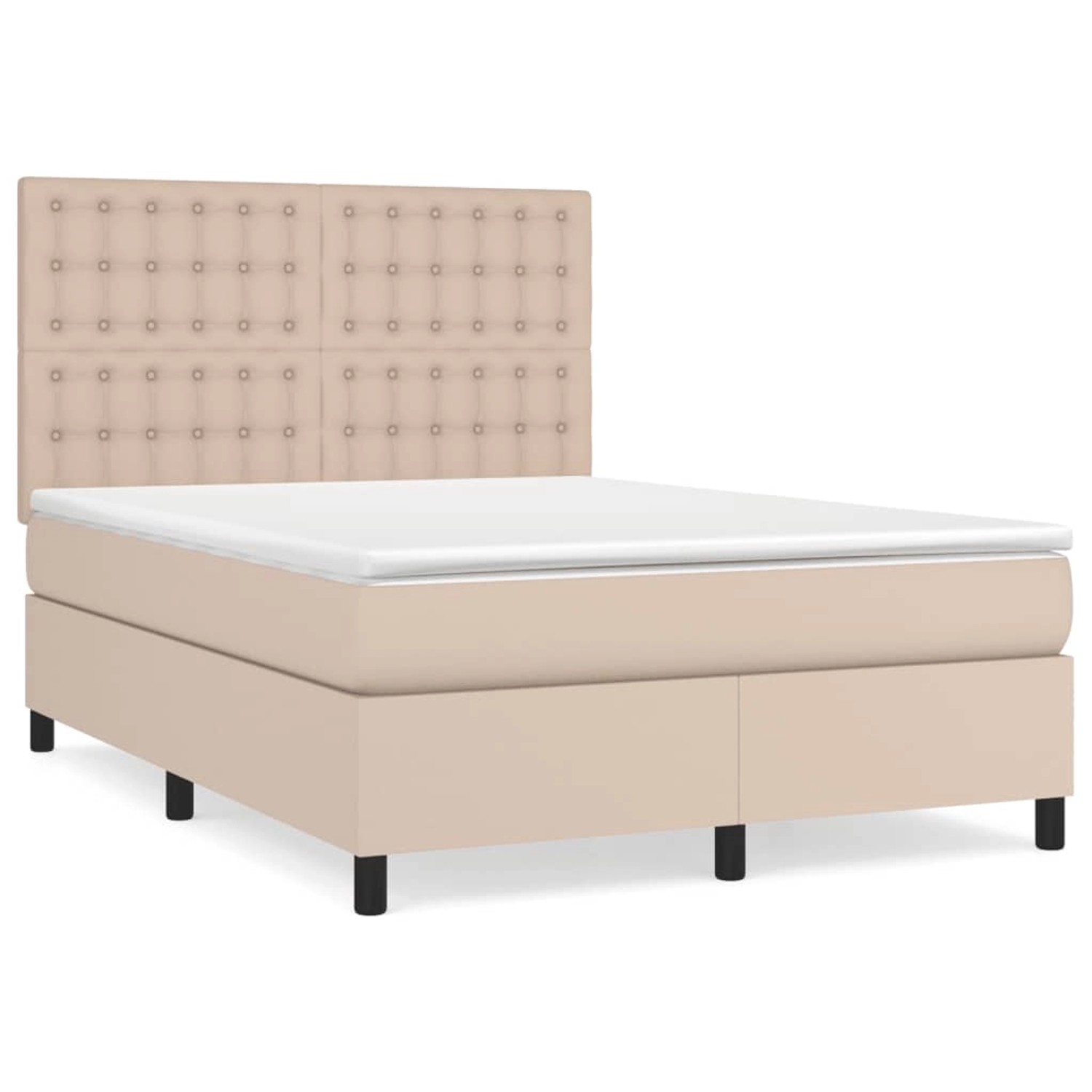 vidaXL Boxspringbett Matratze Cappuccino-Braun 140x200cm Kunstleder1466110 günstig online kaufen