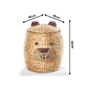 Kobolo Wäschekorb BÄR Wasserhyazinthe 40x50 cm Aufbewahrungskorb Bad