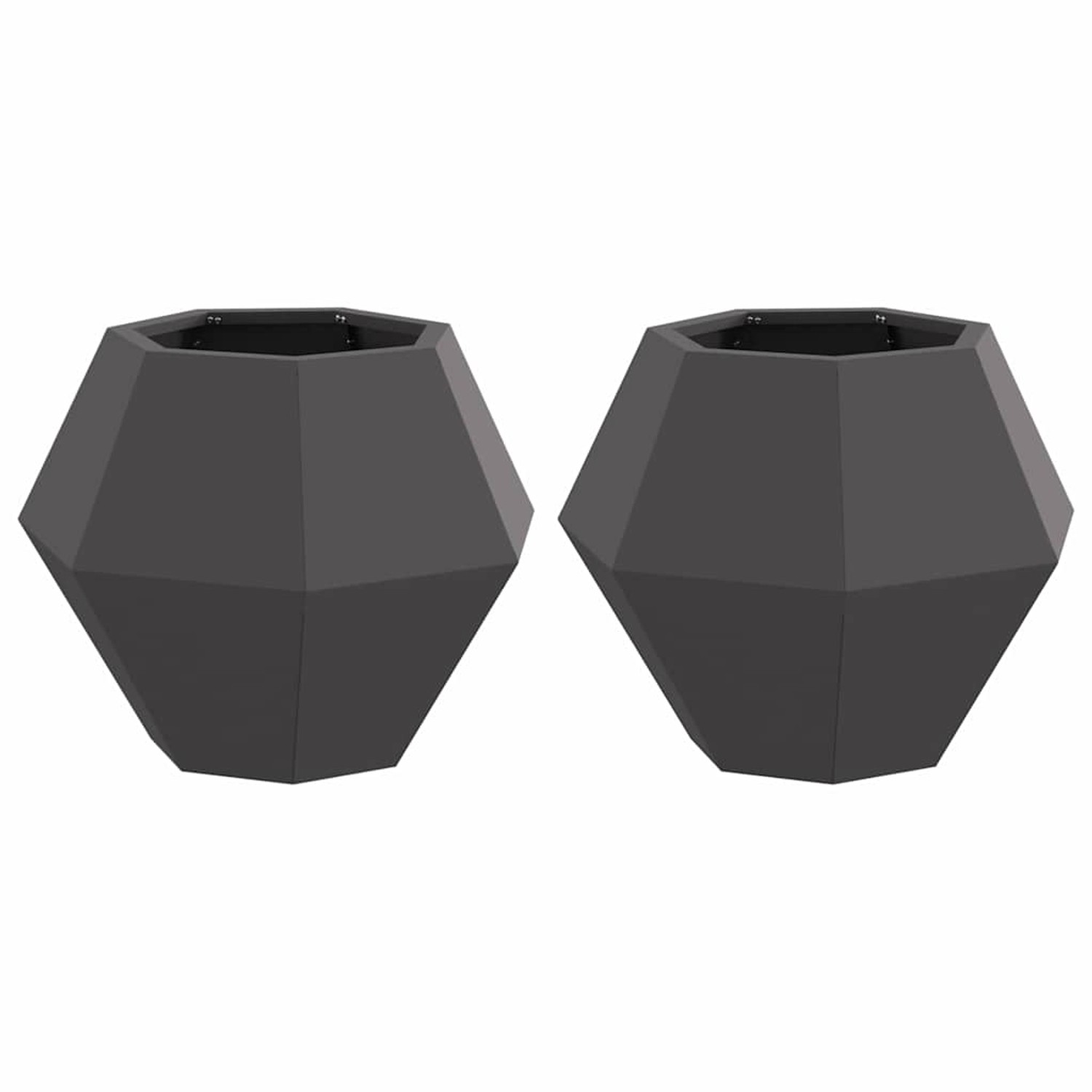 vidaXL Pflanzkübel 2 Stk Schwarz 50 x 50 x 40 cm Stahl 884053 günstig online kaufen