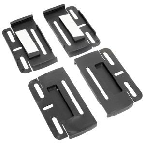 Eufab Befestigungsset für 2 KFZ-Kennzeichen AT, 4 schwarze Halterungen für die einfache Montage.