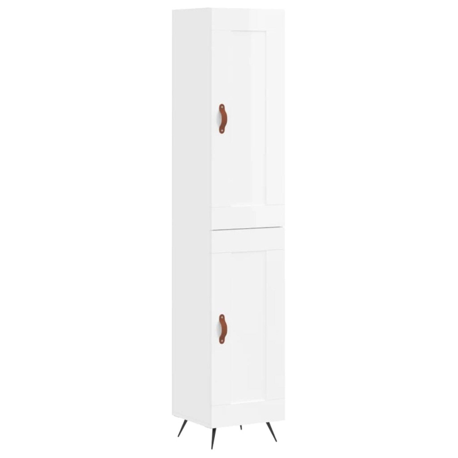 vidaXL Highboard Hochglanz-Weiß 34,5x34x180 cm Holzwerkstoff 3200427 günstig online kaufen