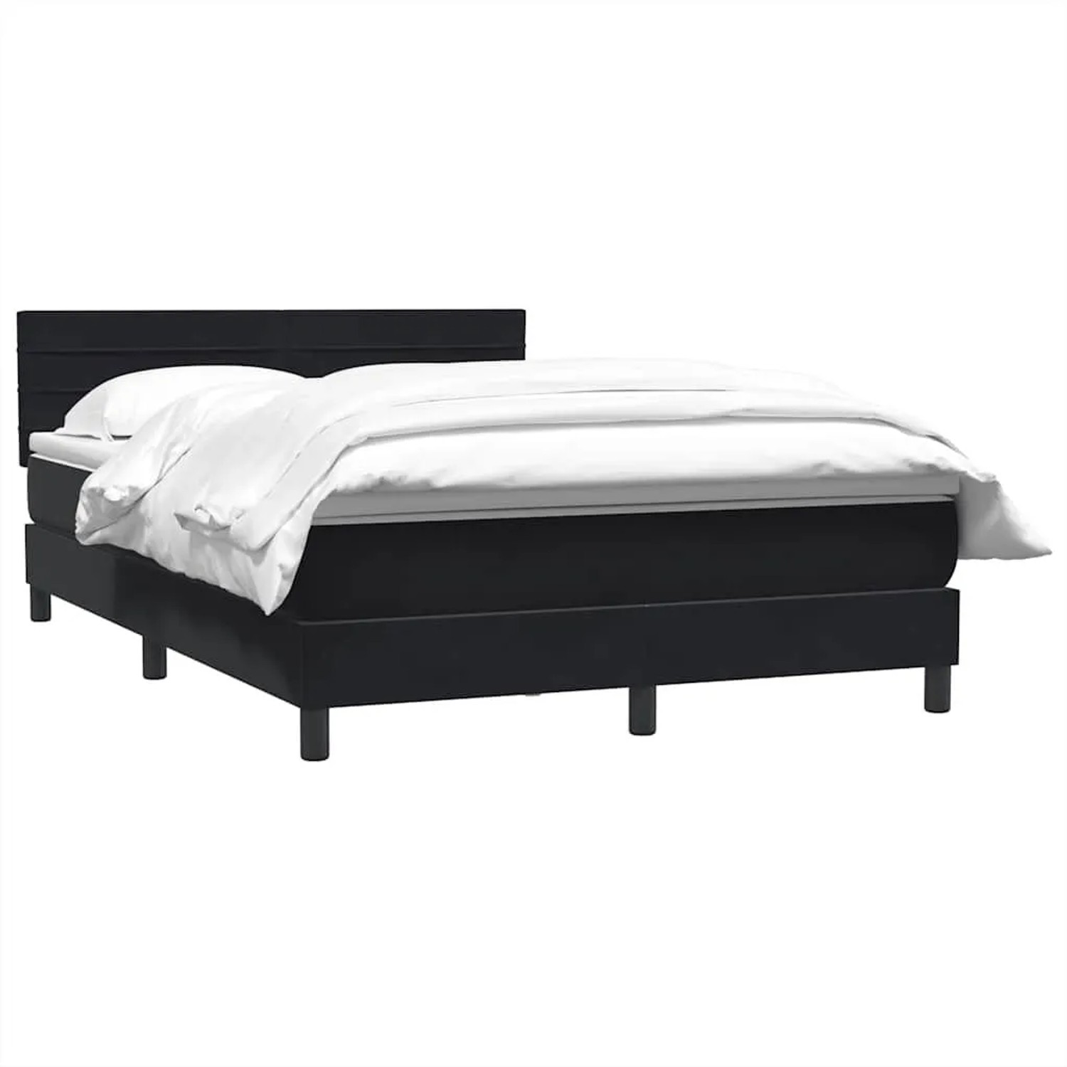 vidaXL Boxspringbett mit Matratze Schwarz 140x210 cm Samt 3316307 günstig online kaufen