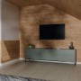 Wohnraum mit Egger Decowall DO008 Loveland Eiche Wandverkleidung als Blickfang.
