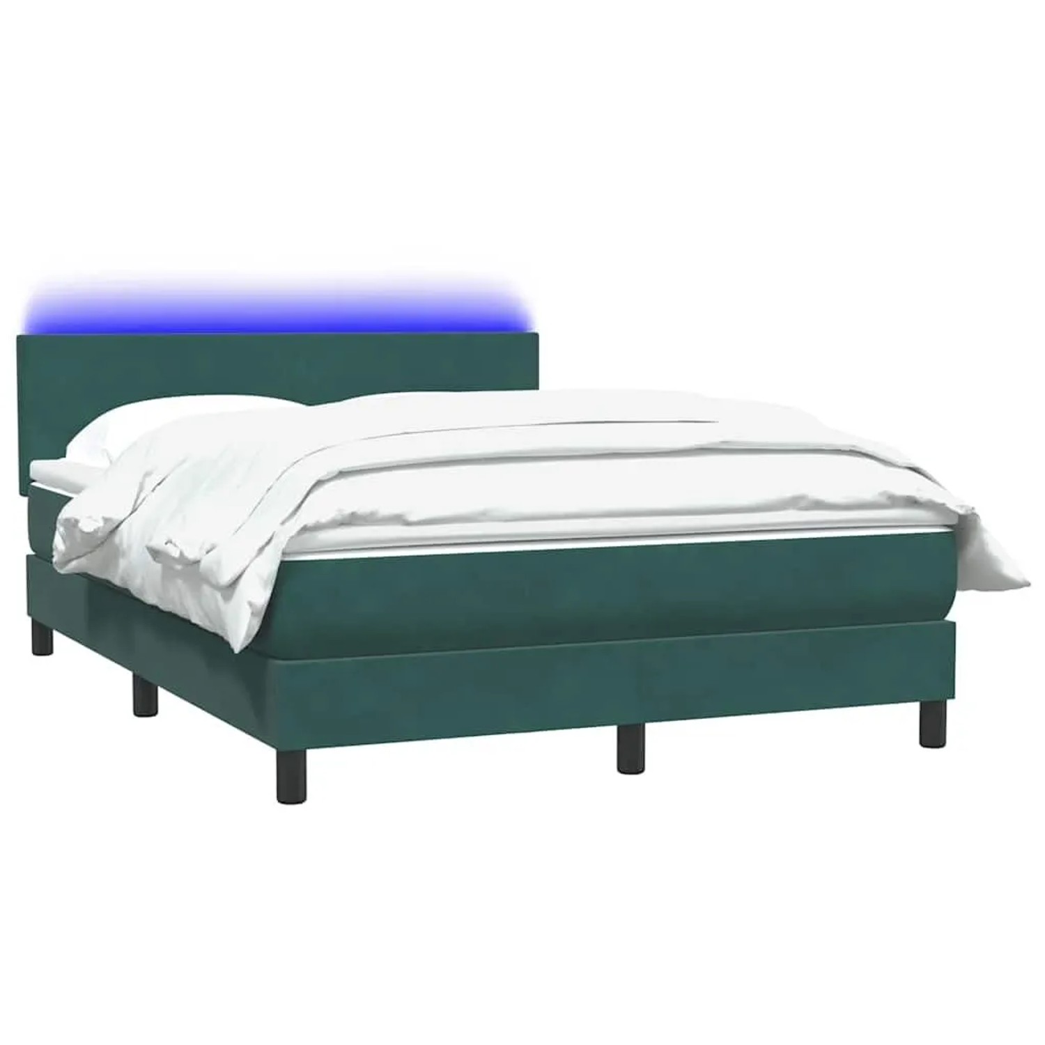 vidaXL Boxspringbett mit Matratze & LED Dunkelgrün 160x210 cm Samt 3316698 günstig online kaufen