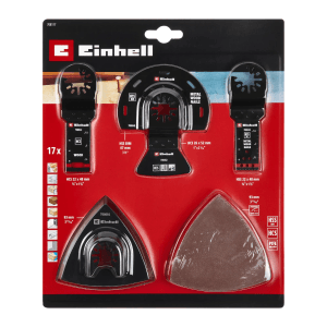 Einhell Universal-Multitool-Set, 17-teilig: Zubehör für Multifunktionswerkzeuge zum Sägen, Schleifen und Schaben.