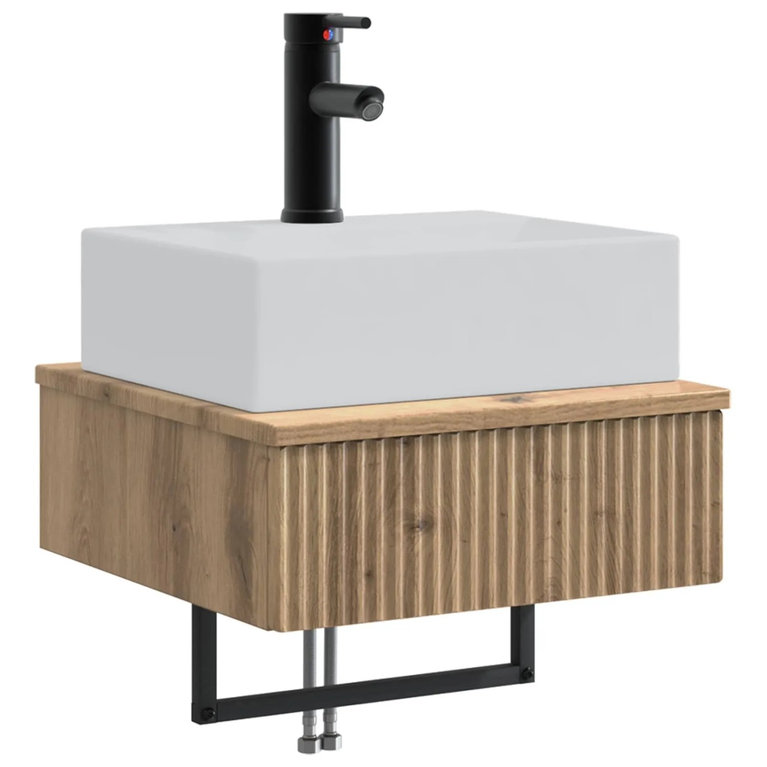 vidaXL Wandmontiertes Waschbecken Artisan-Eiche 40 x 41 x 39 cm 890207