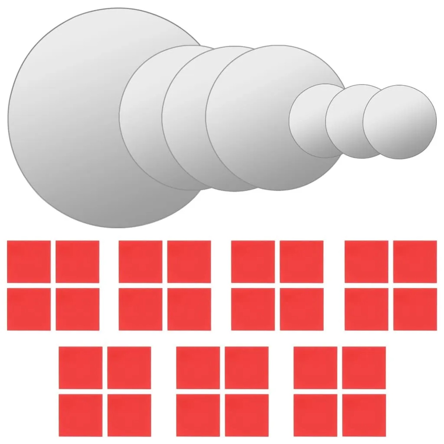 vidaXL 7-Tlg Wandspiegelset Rundglas 245692