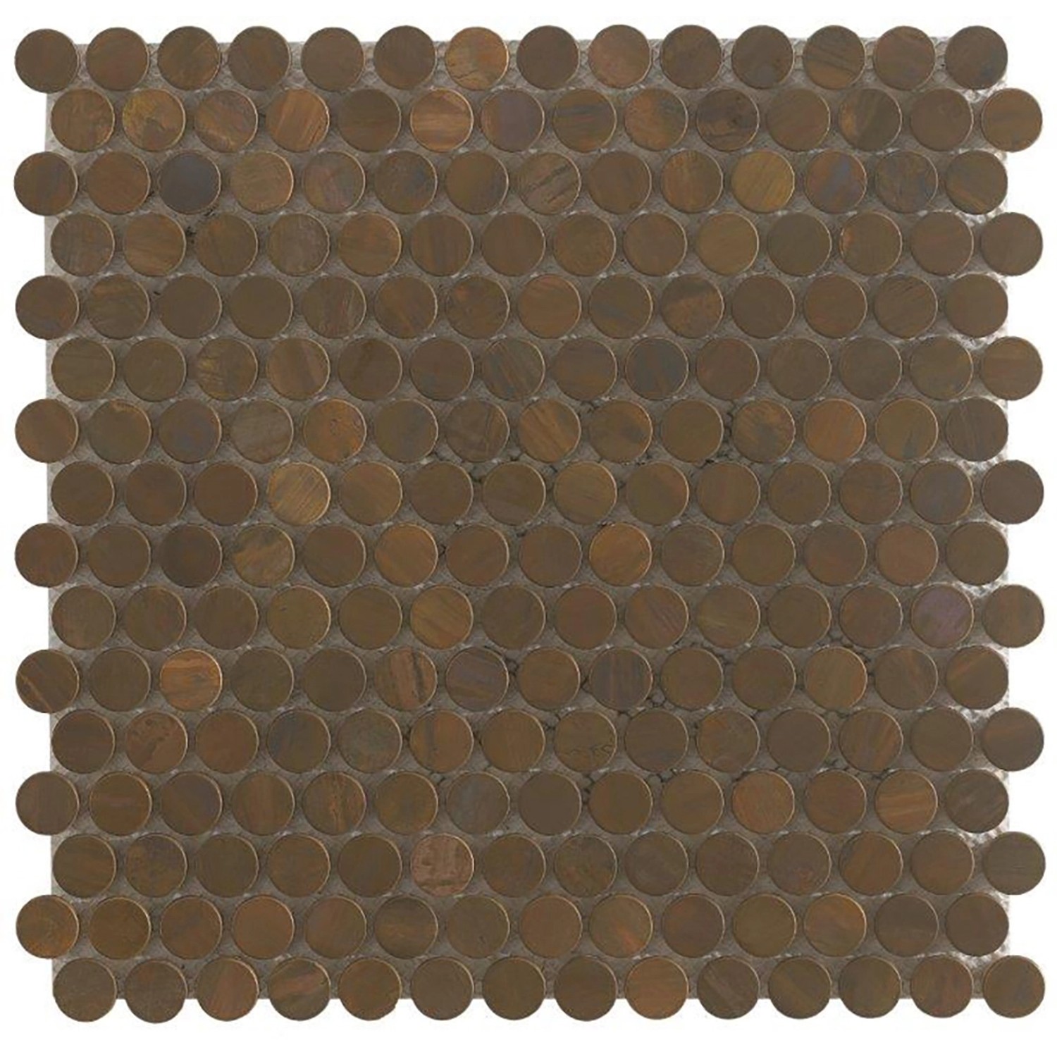Mosaikmatte Knopf Metall Kupfer 30 cm x 30 cm