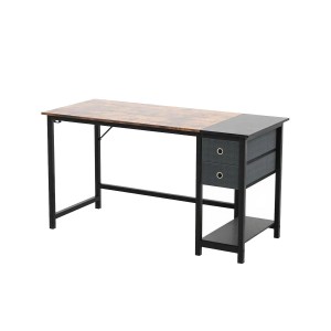 Costway Schreibtisch mit 2 Schubladen Großer PC-Tisch Zuhause