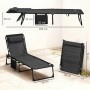 Outsunny Sonnenliege Klappbar Gartenliege mit Kopfkissen bis 120 kg Schwarz_3