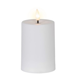 Solar-Kerze Kunststoff Mittel Ø 7 cm x 10 cm Weiß