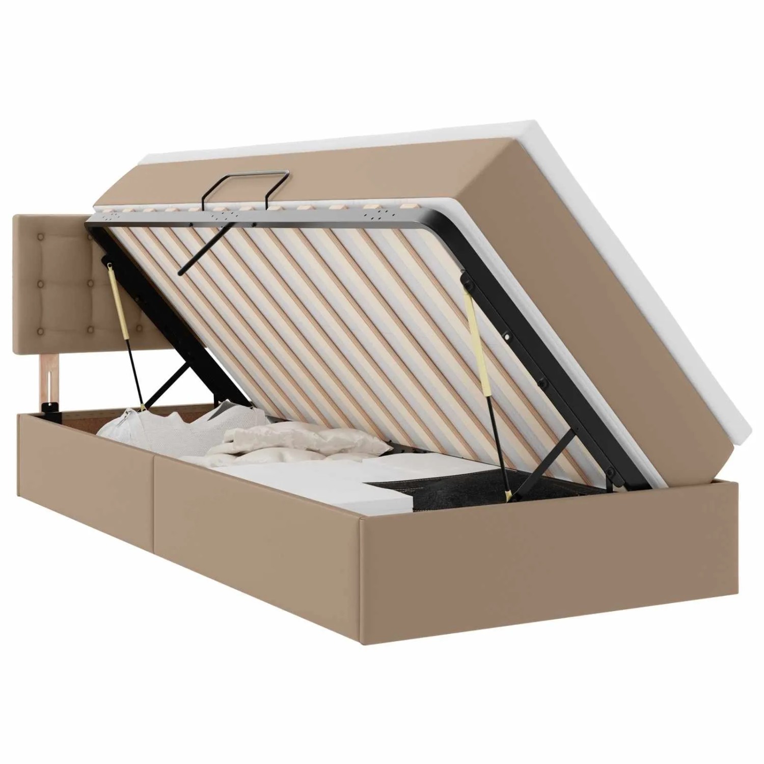 vidaXL Aufbewahrungsbett mit Matratze Cappuccino 90 x 200 cm 3370380