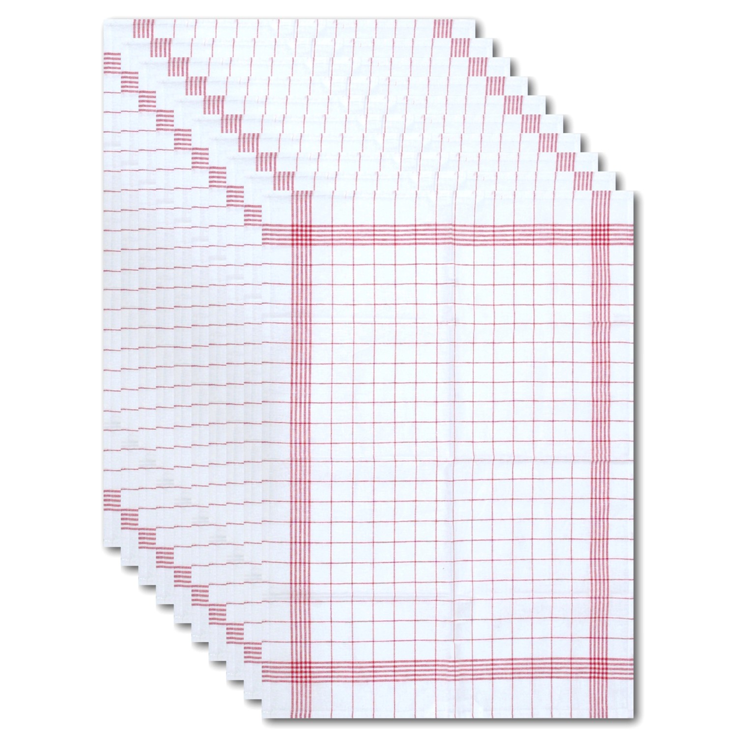 Dyckhoff Geschirrtuchset Karo Rot 50 x 70 cm 10-tlg. günstig online kaufen