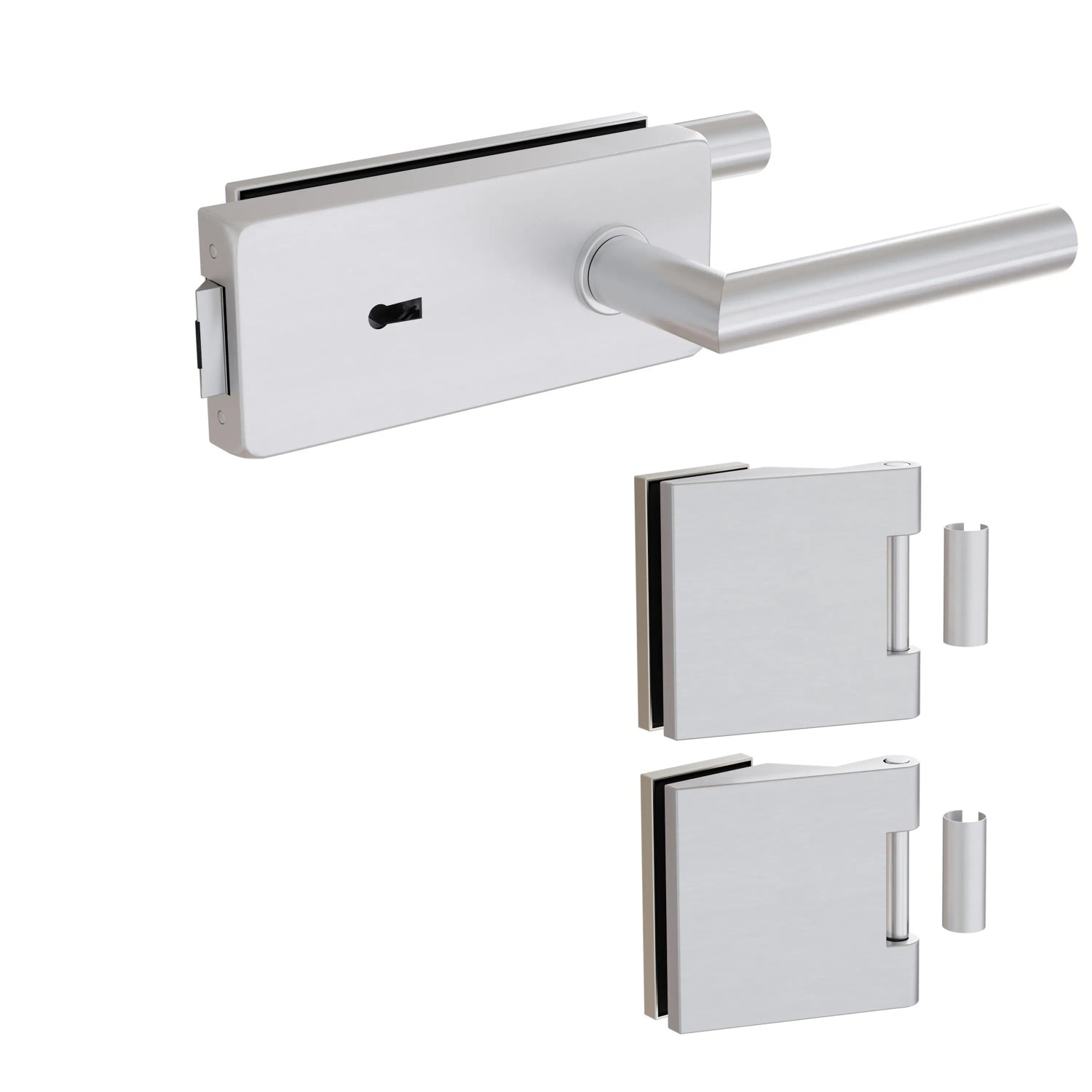 Levidor Glastürbeschlag Studio/Office Eckig Buntbartschloss Aluminium günstig online kaufen