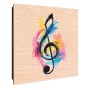 Banjado Schlüsselkasten aus Holz, 30x30cm, mit bunter Notenpalette als Motiv. Schlüsselaufbewahrung für 50 Schlüssel.